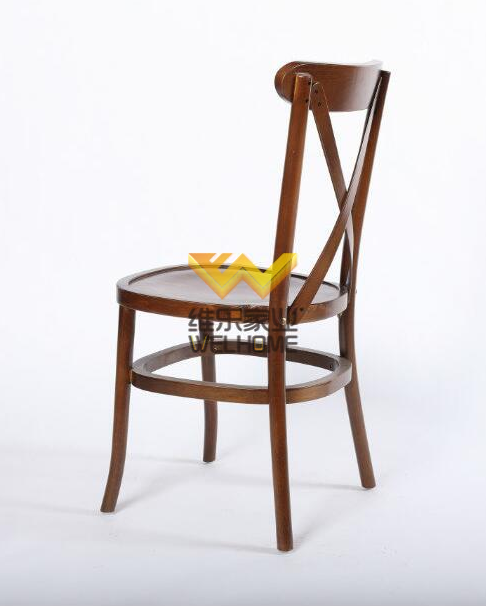 Mahogany wood vineyard cross back chair